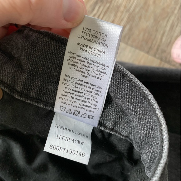 PacSun Black Straight Leg Jeans with White Floral Pattern - Picture 6 of 9